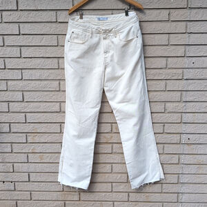 Zara High Rise Straight Split Denim Jeans Size 12 NEW